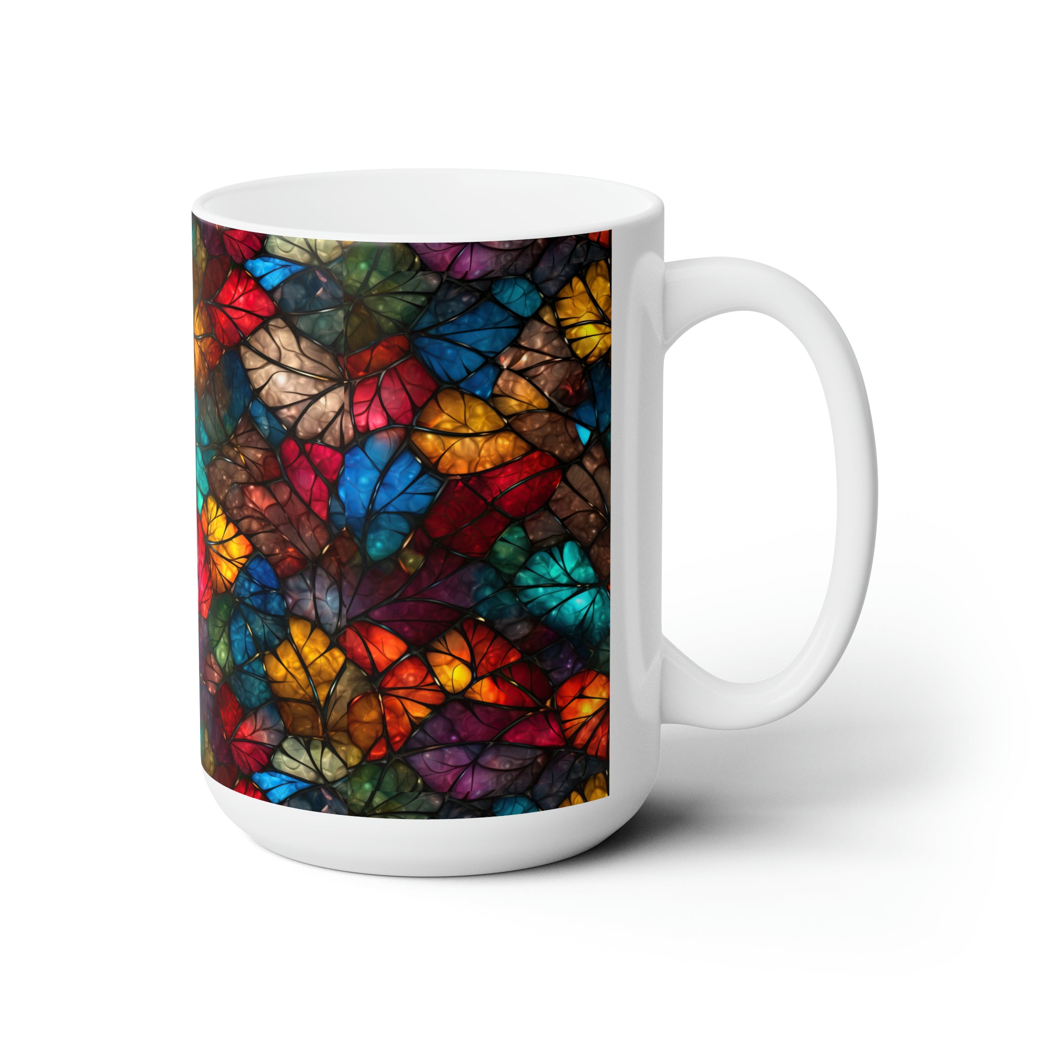 Stained Glass Leaves Mug 15oz