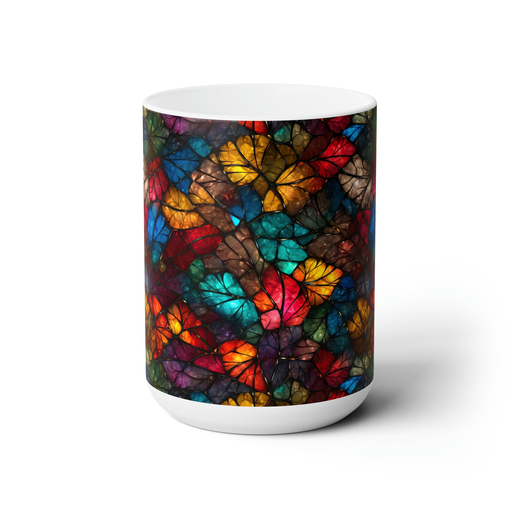Stained Glass Leaves Mug 15oz